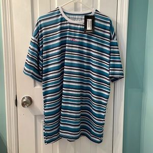 Oversized boohooMAN signature stripe T-shirt. Brand new.